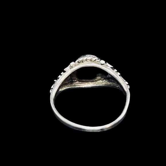 Vintage Sterling Silver Faux Turquoise Ring Sz 6 (R336) - Picture 7 of 8